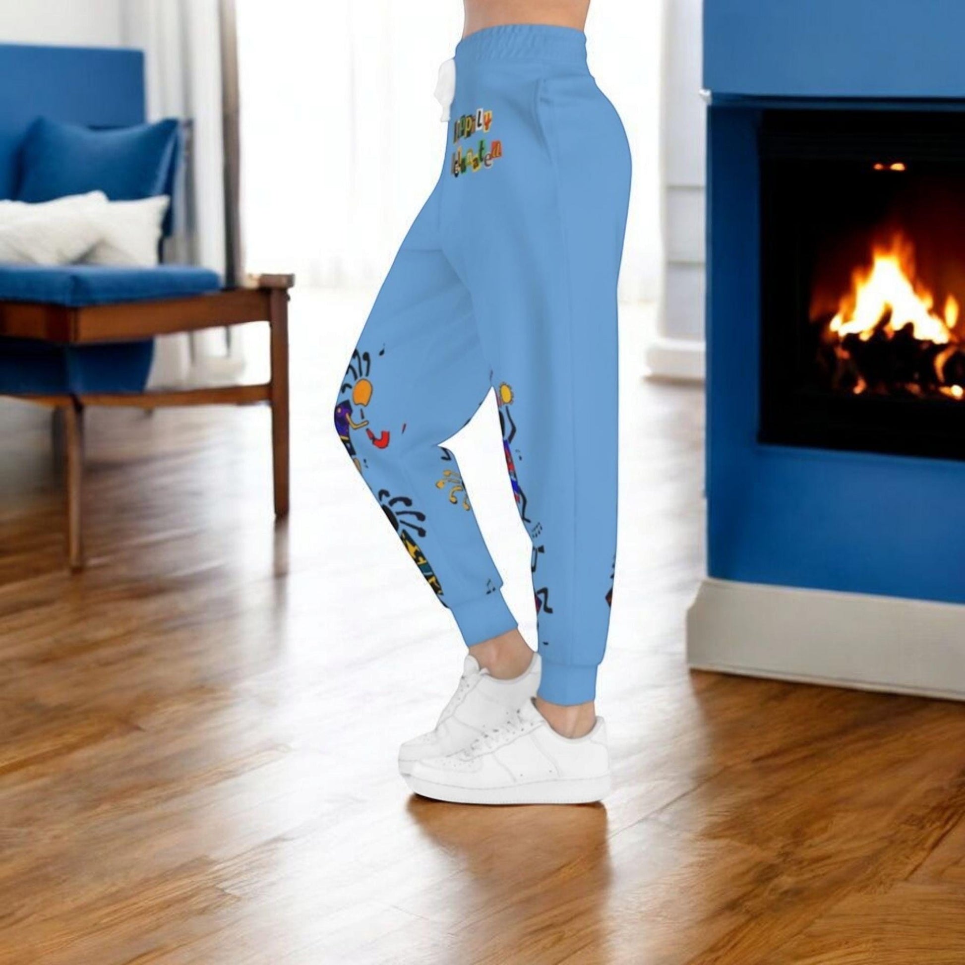 Afro Music Graphic Art Unisex Athletic Joggers, Running Sweatpants, Gym Attire