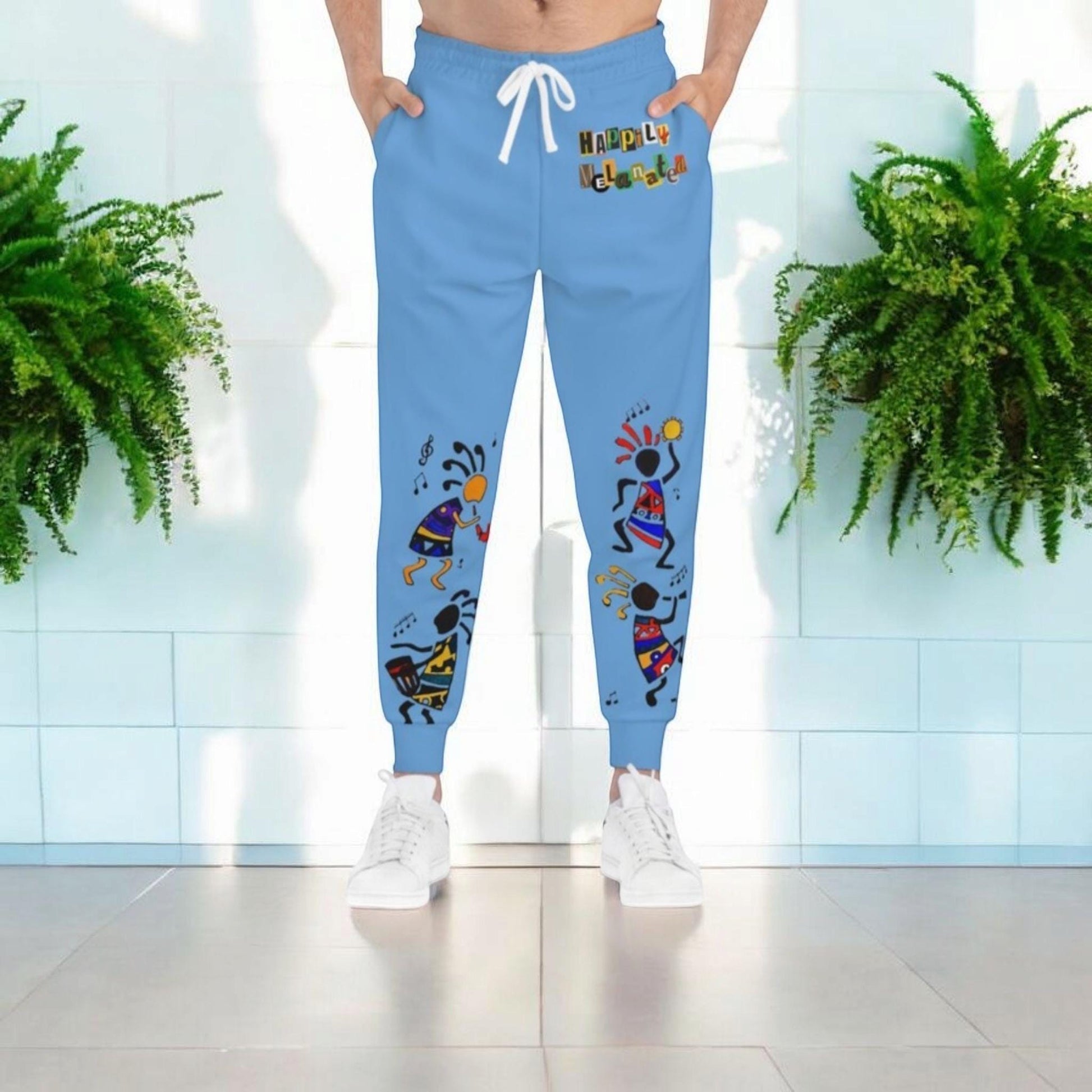 Afro Music Graphic Art Unisex Athletic Joggers, Running Sweatpants, Gym Attire