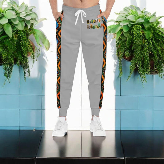 Handcrafted Aztec Pattern Unisex Athletic Joggers, Comfy Aztec Workout Pants