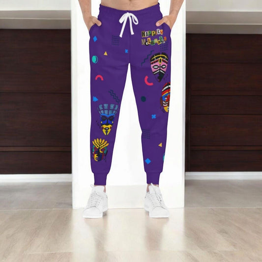 Afro Music Graphic Art Unisex Athletic Joggers, Running Leggings, Workout Trousers