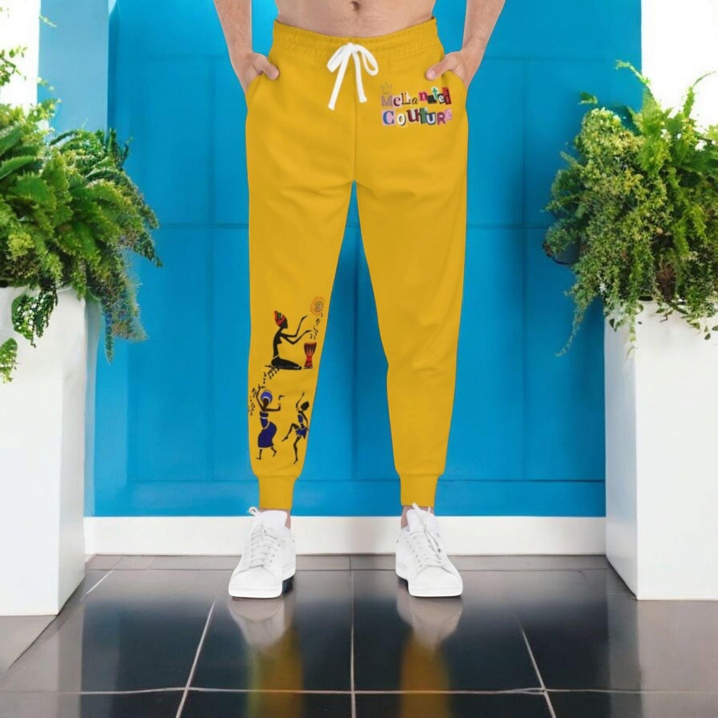 Afro Music Graphic Art Unisex Athletic Joggers, Running Sweatpants, Dance Pants