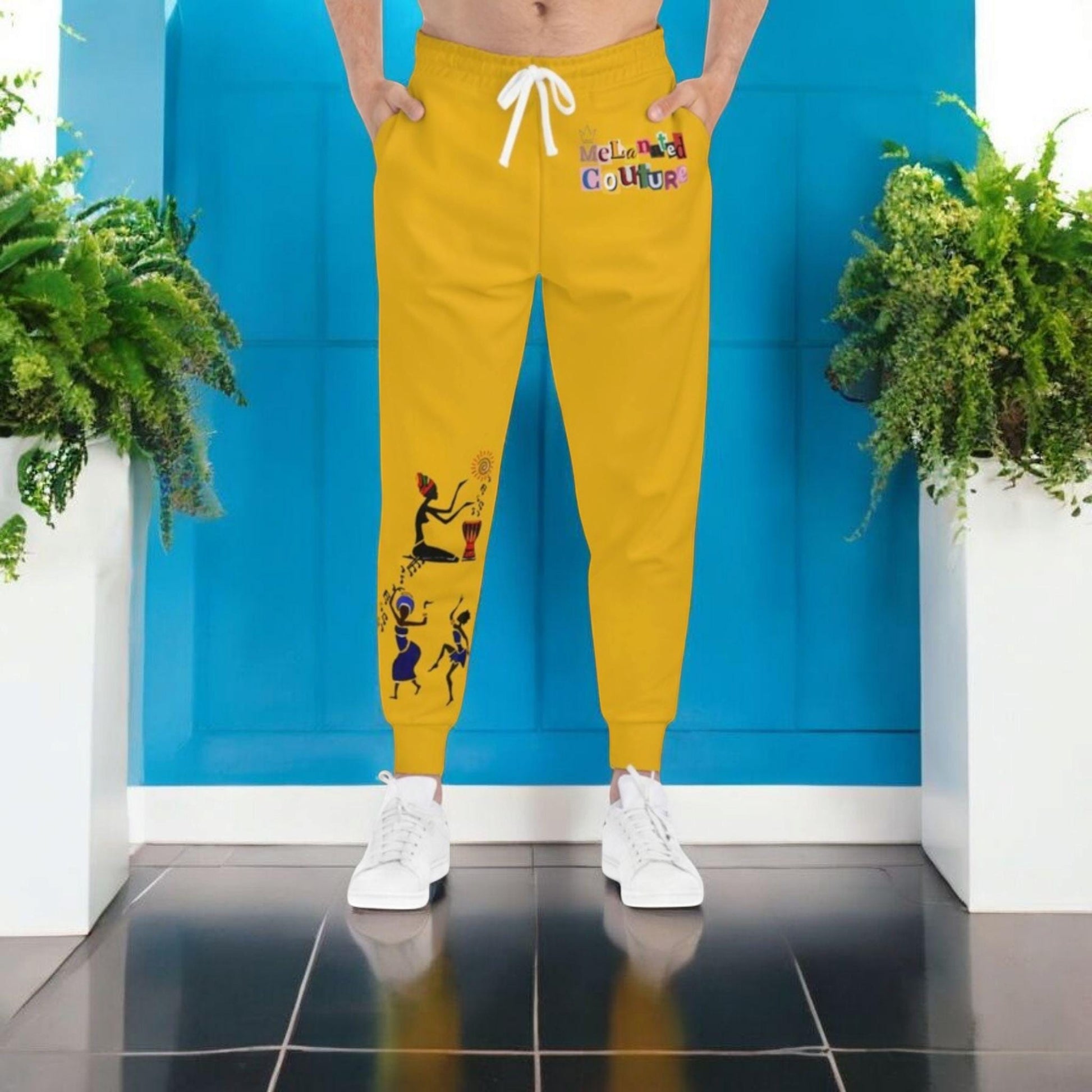 Afro Music Graphic Art Unisex Athletic Joggers, Running Sweatpants, Dance Pants
