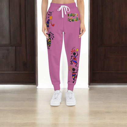 Afro Music Cartoon Art Unisex Athletic Joggers, Handcrafted Jogger Pants, Music Lover Gift