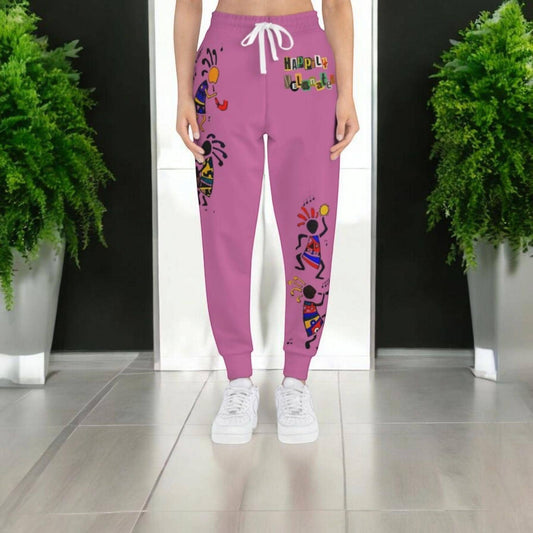 Afro Music Cartoon Art Unisex Athletic Joggers, Handcrafted Jogger Pants, Music Lover Gift