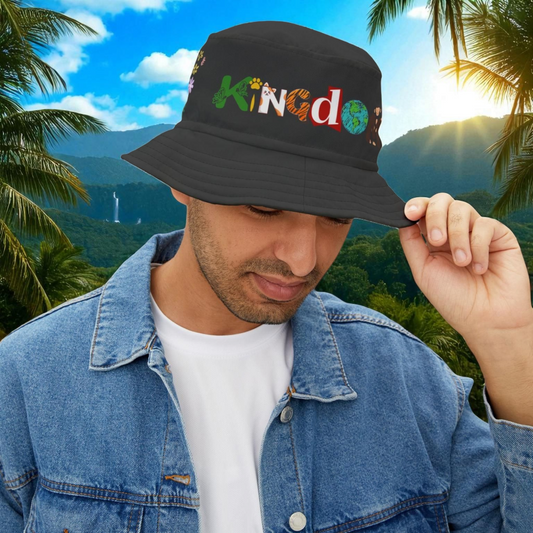 Butterfly Floral Bucket Hat, Wild Life Themed Graphic Unisex Cap, Botanical Print