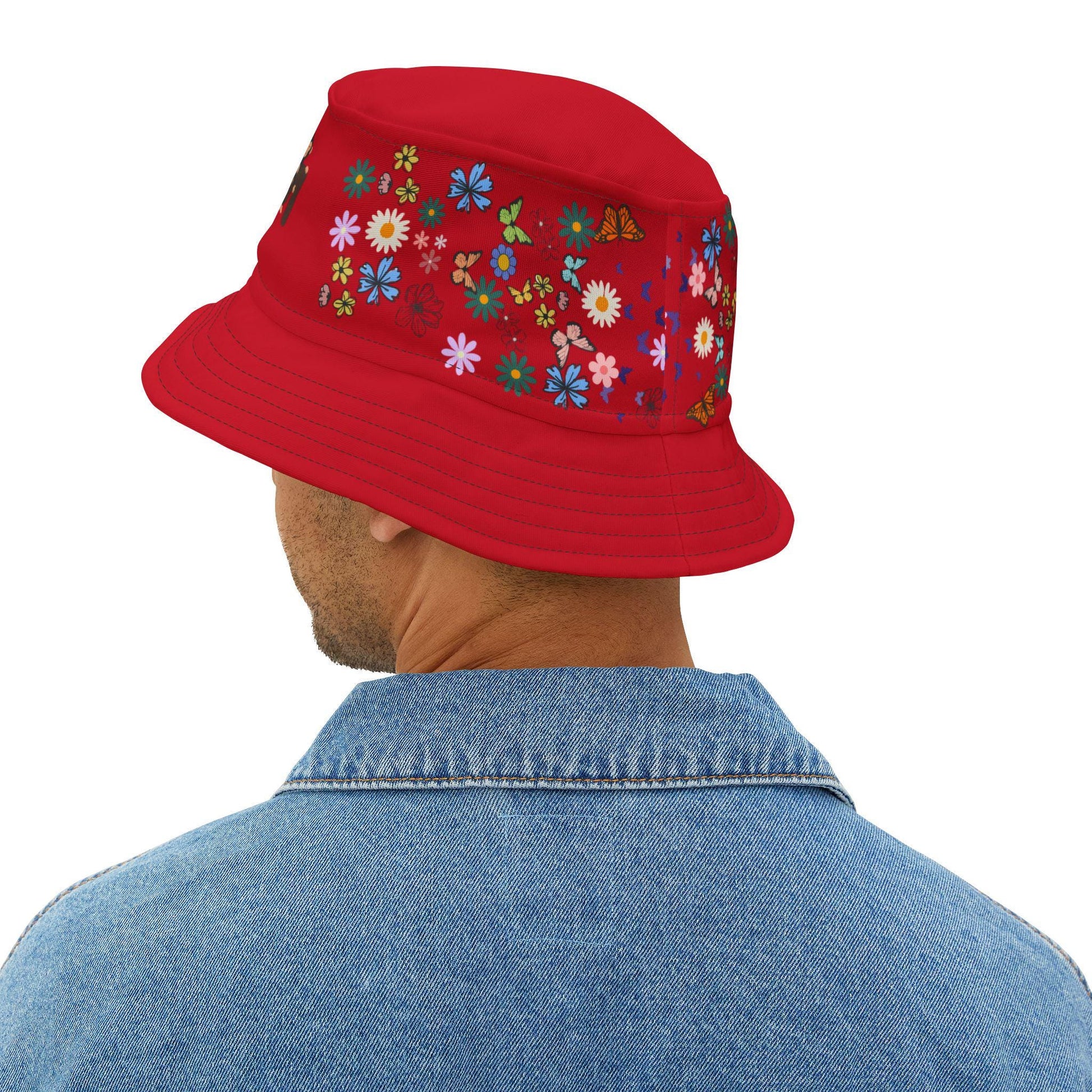 Butterfly Floral Bucket Hat, Wild Life Themed Graphic Unisex Cap, Botanical Print Headwear, Nature Lover Gift, Spring Summer Accessories