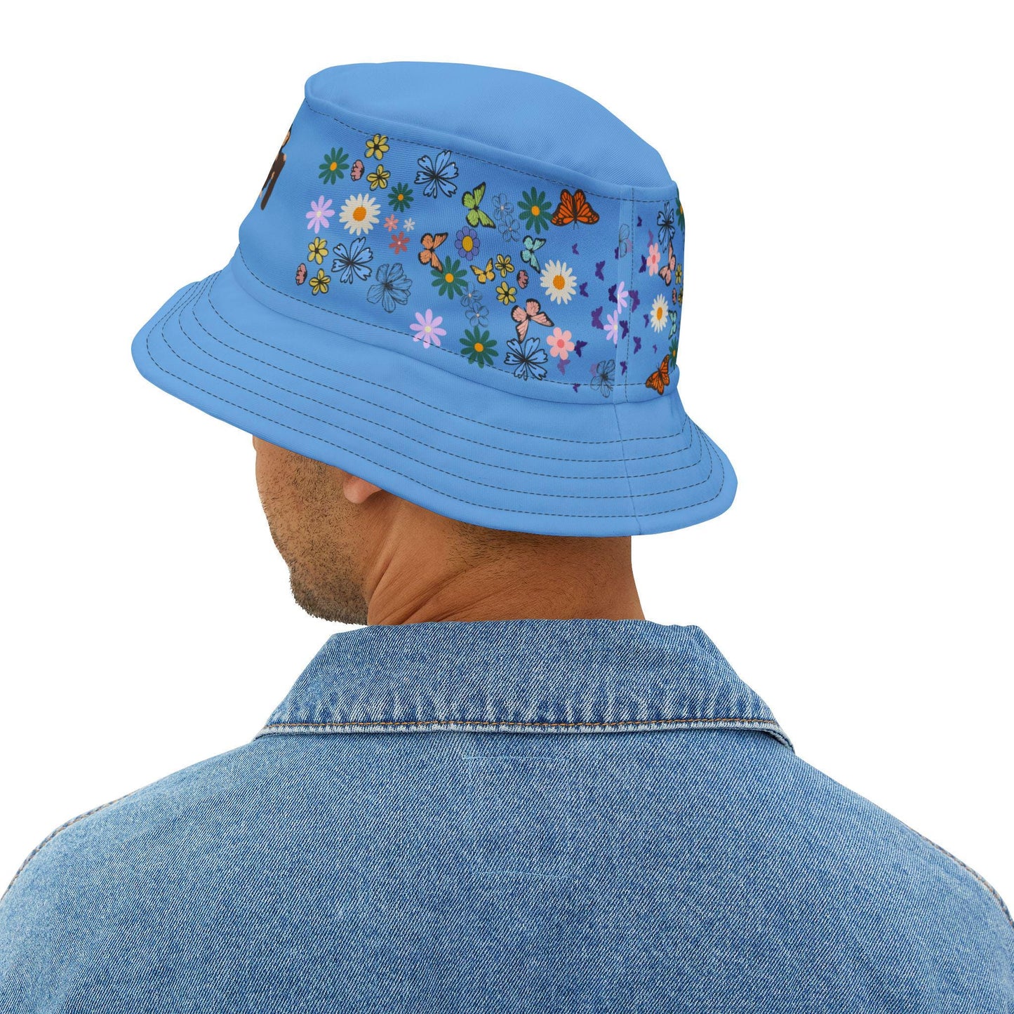 Butterfly Floral Bucket Hat, Wild Life Themed Graphic Unisex Cap, Botanical Print Headwear, Nature Lover Gift, Spring Summer Accessories