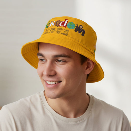 Butterfly Floral Bucket Hat, Wild Life Themed Graphic Unisex Cap, Botanical Print