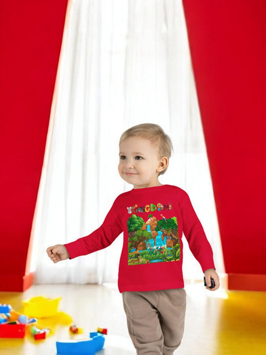 Jungle Animal Toddler Long Sleeve Tee, Wild Life Graphic Baby Shirt, Safari Theme