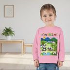 Panda Graphic Toddler Long Sleeve Tee, Red Panda Animal Theme Kids Shirt