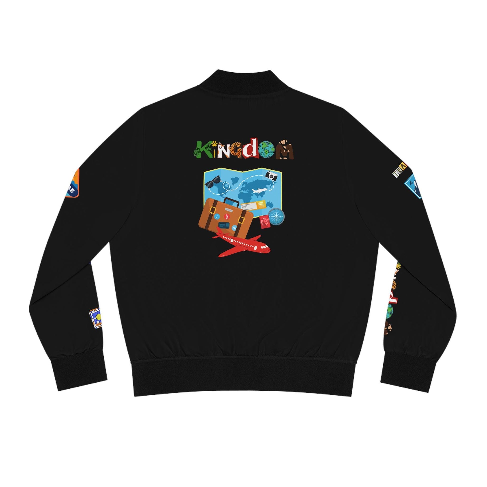 Explorer Themed Graphic Women's Bomber Jacket - Travel Enthusiast, Wanderlust Coat