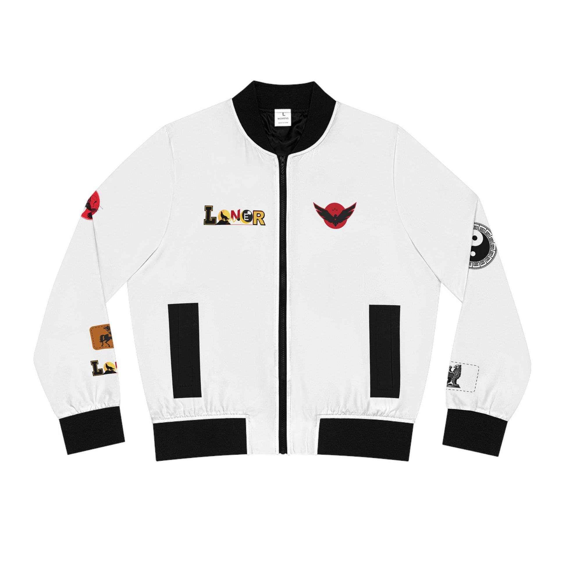 Gothic Bomber Jacket, Graphic Women's Coat, 3D Art Outerwear, Unique Hand Art Jacket, Fashionable Lightweight Jacket
