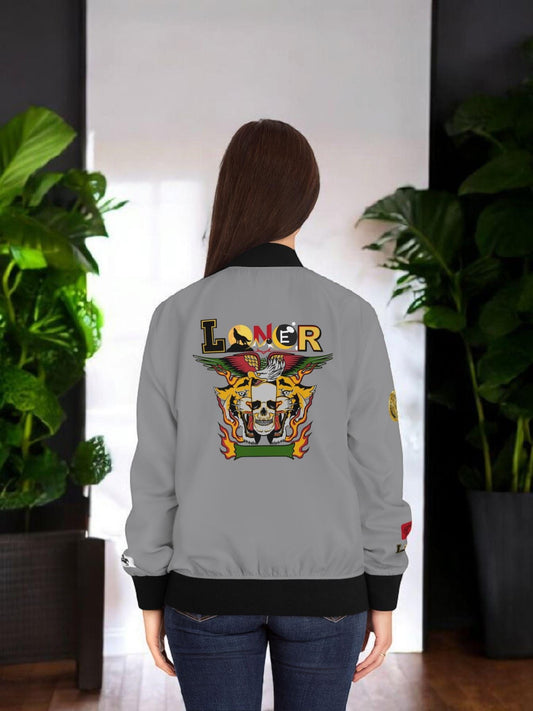 Tiger Graphic Bomber Jacket, Illusion Art All Over Print Women's Outerwear, Wild Animal Theme, Graphic Tiger Jacket, Women's Streetwear,