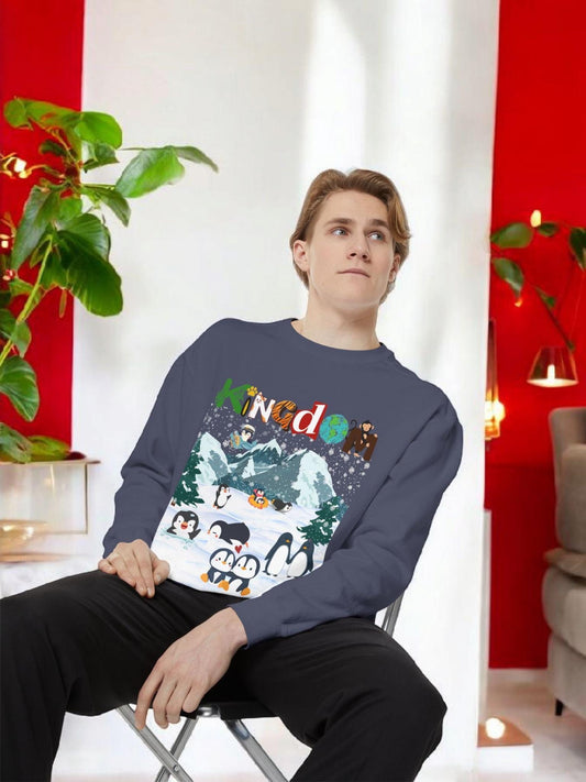 Arctic Animals, Penguins Graphic Unisex Sweatshirt, Winter Jumper, Animal Lover Gift, Cozy Sweater, Wildlife Clothing