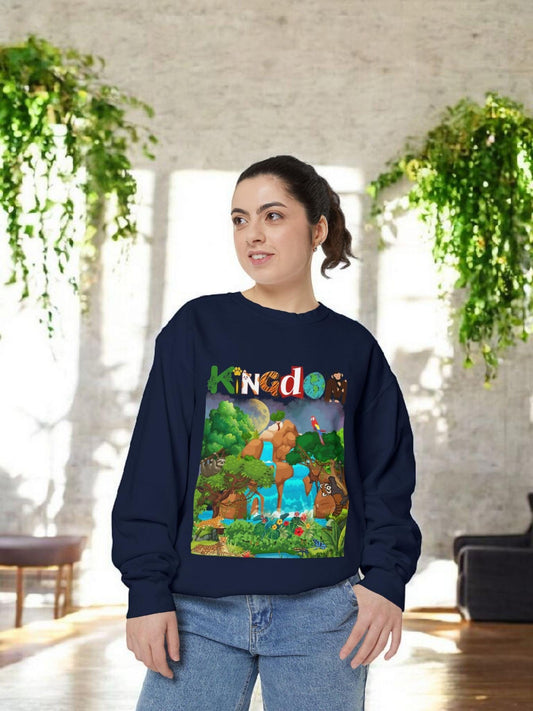 Jungle Animals Waterfall Art Sweatshirt, Animal Lover Gift, Wildlife Clothing, Nature Lover Sweater, Adventure Apparel, Rainforest Jumper