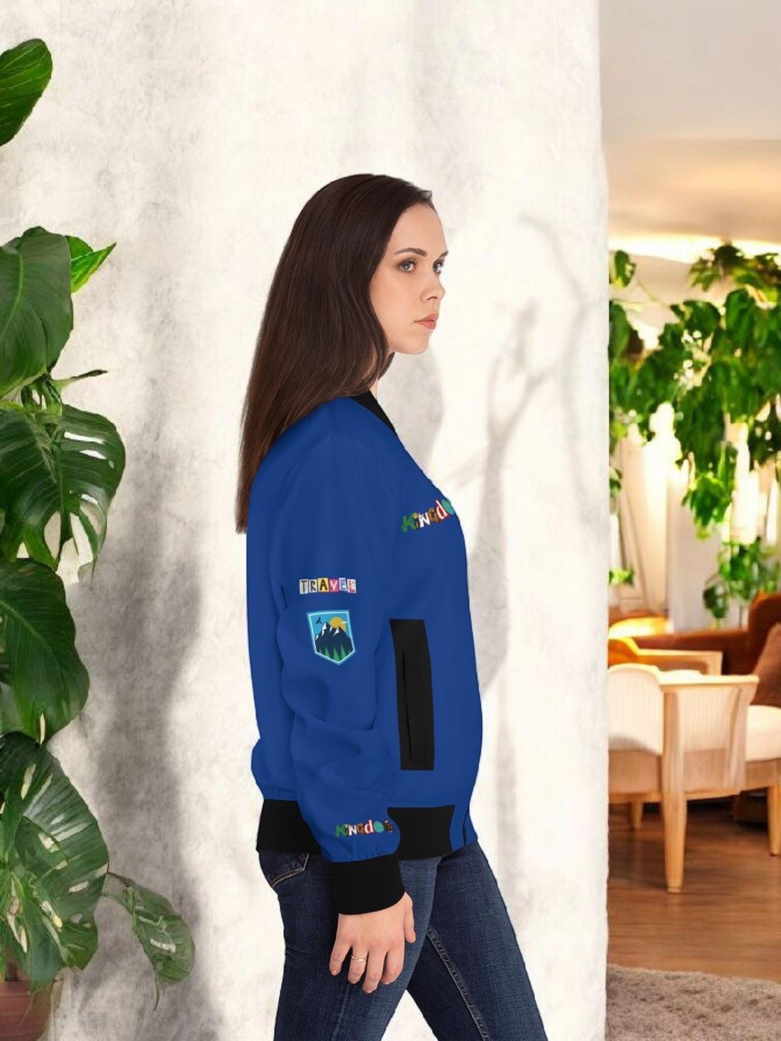 Graphic Women's Bomber Jacket - Travel Enthusiast Vacation Mode Outerwear