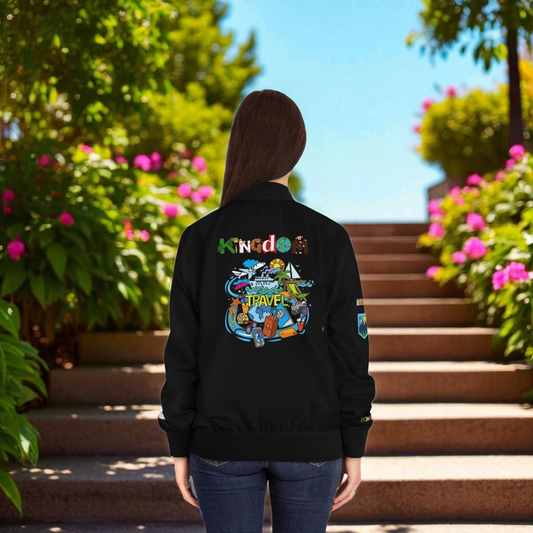 Graphic Women's Bomber Jacket - Travel Enthusiast Vacation Mode Outerwear