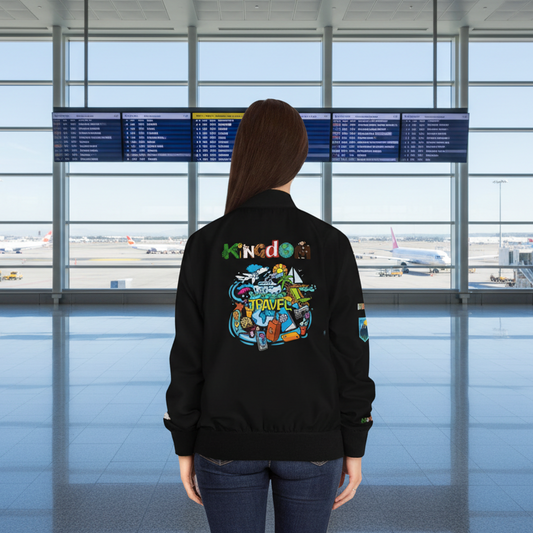 Graphic Women's Bomber Jacket - Travel Enthusiast Vacation Mode Outerwear