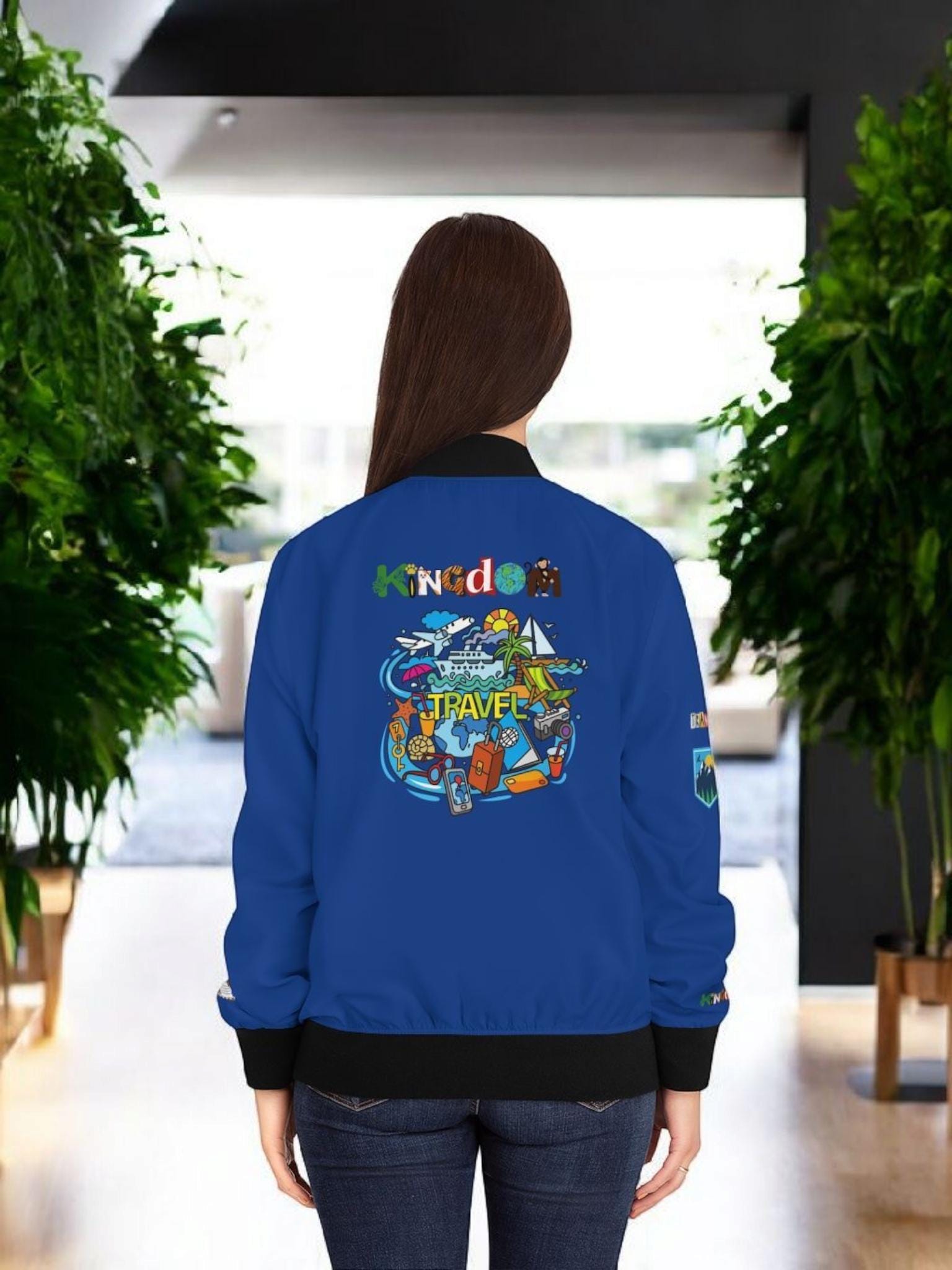 Graphic Women's Bomber Jacket - Travel Enthusiast Vacation Mode Outerwear