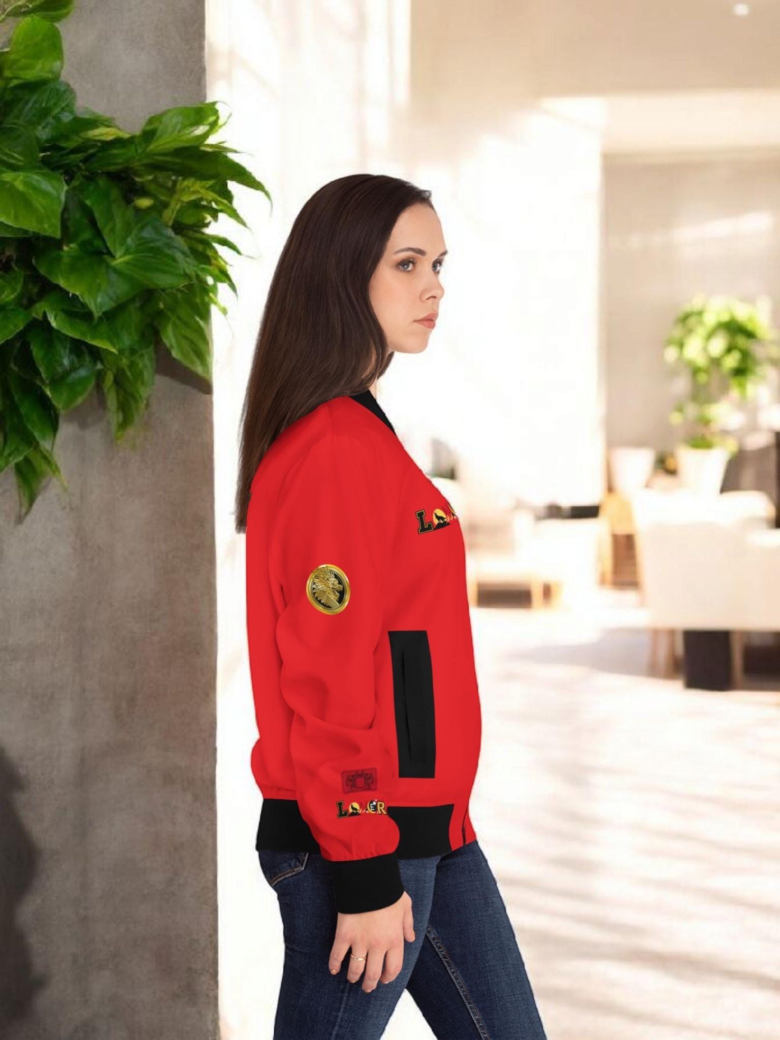 Tiger Graphic Bomber Jacket, Illusion Art All Over Print Women's Outerwear, Wild Animal Theme, Graphic Tiger Jacket, Women's Streetwear,
