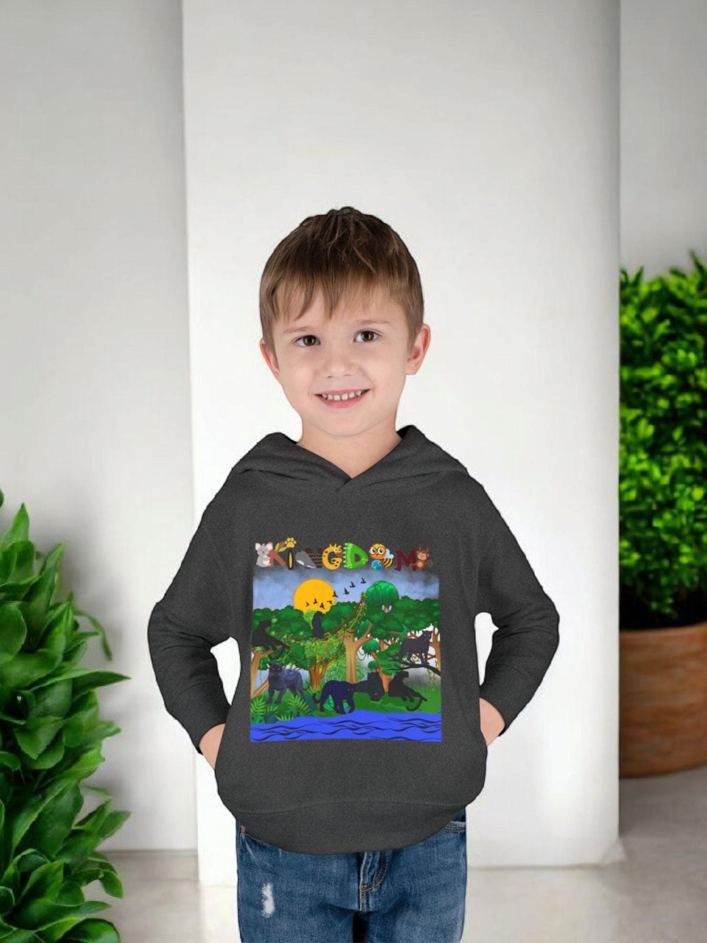 Panther Graphic Toddler Hoodie, Jungle Toddler Sweatshirt, Big Cats Kids Hoodie, Animal Print Child Pullover, Safari Theme Fleece Jumper