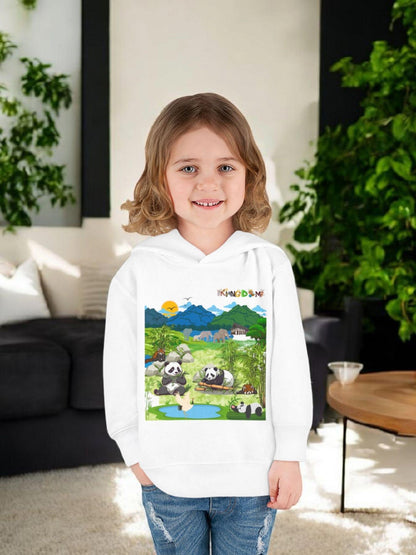 Graphic Panda Elephants Toddler Hoodie, Wildlife Theme, Kids Fleece Pullover