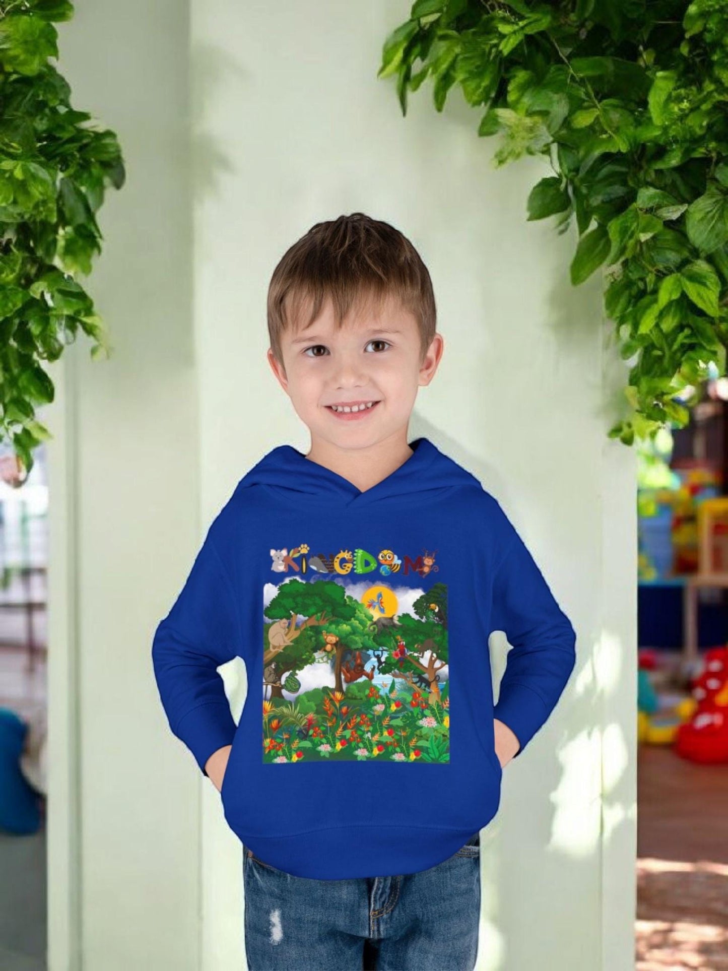 Jungle Animals Toddler Hoodie, Kids Fleece Sweatshirt, Monkey Graphic Baby Pullover