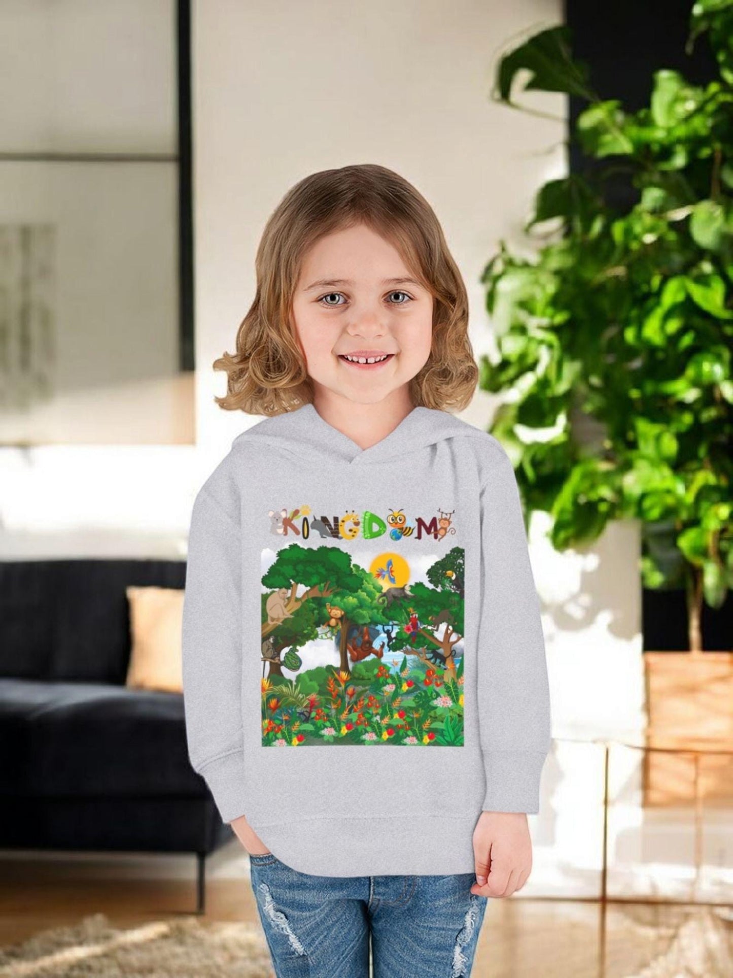 Jungle Animals Toddler Hoodie, Kids Fleece Sweatshirt, Monkey Graphic Baby Pullover