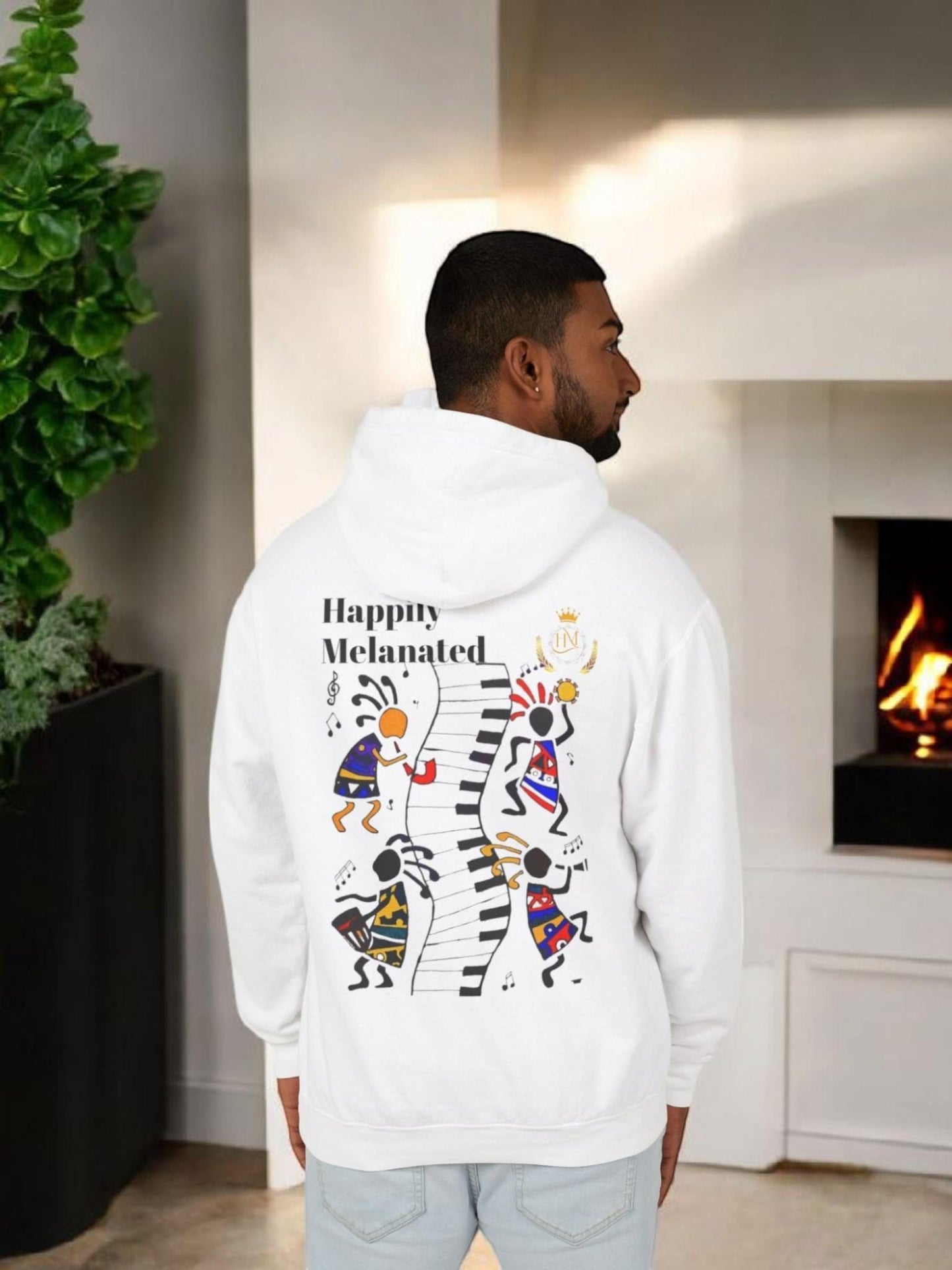 Handcrafted Afro Music Graphic Hoodie - Unisex Lightweight Hooded Sweatshirt, Hipster Hoodie