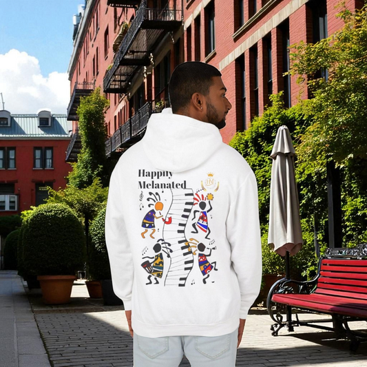 Handcrafted Afro Music Graphic Hoodie - Unisex Lightweight Hooded Sweatshirt, Hipster Hoodie