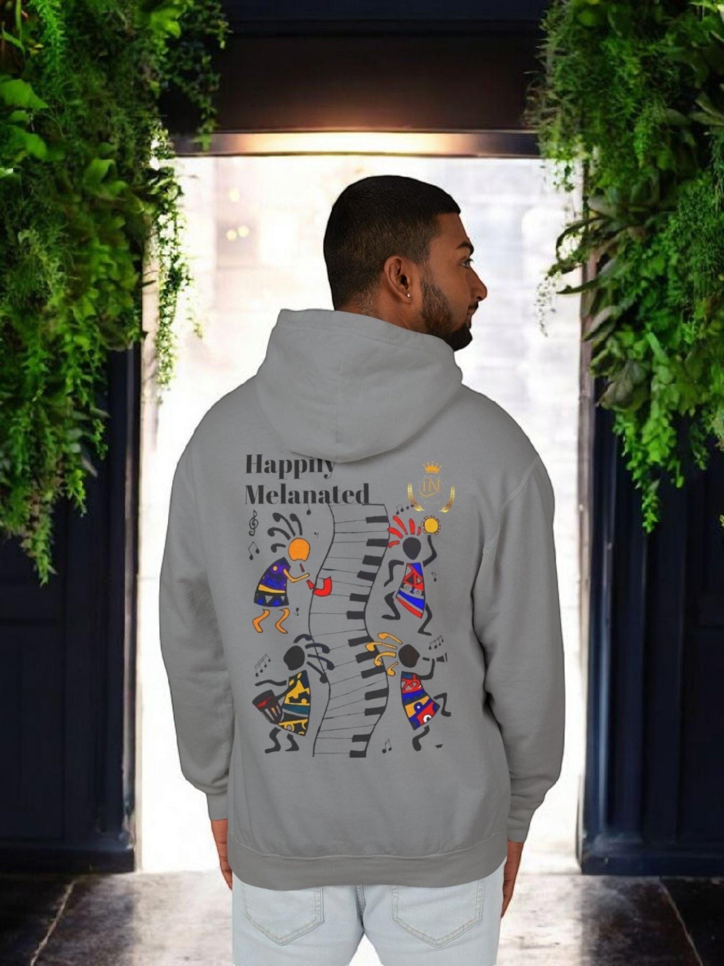 Handcrafted Afro Music Graphic Hoodie - Unisex Lightweight Hooded Sweatshirt, Hipster Hoodie