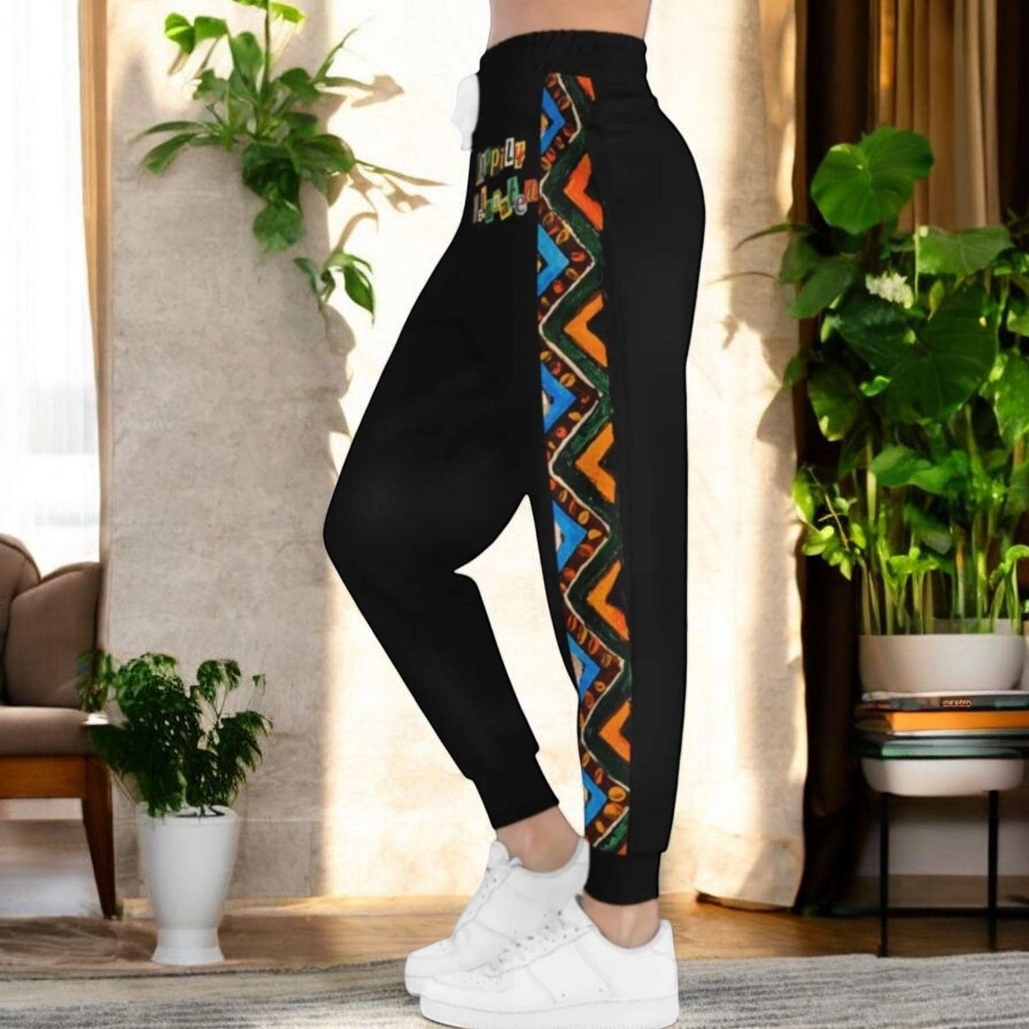 Handcrafted Aztec Pattern Unisex Athletic Joggers, Sports Pants, Workout Pants