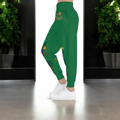 Afro Music Cartoon Art Unisex Athletic Joggers, Handcrafted Jogger Pants, Workout Sweatpants