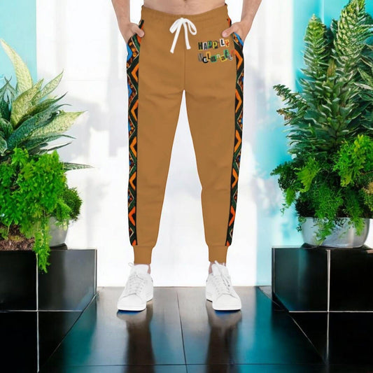 Handcrafted Aztec Pattern Unisex Athletic Joggers, Comfy Aztec Workout Pants
