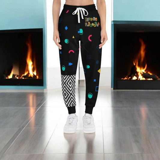 Handcrafted Aztec Pattern Unisex Athletic Joggers, Comfy Aztec Workout Pants