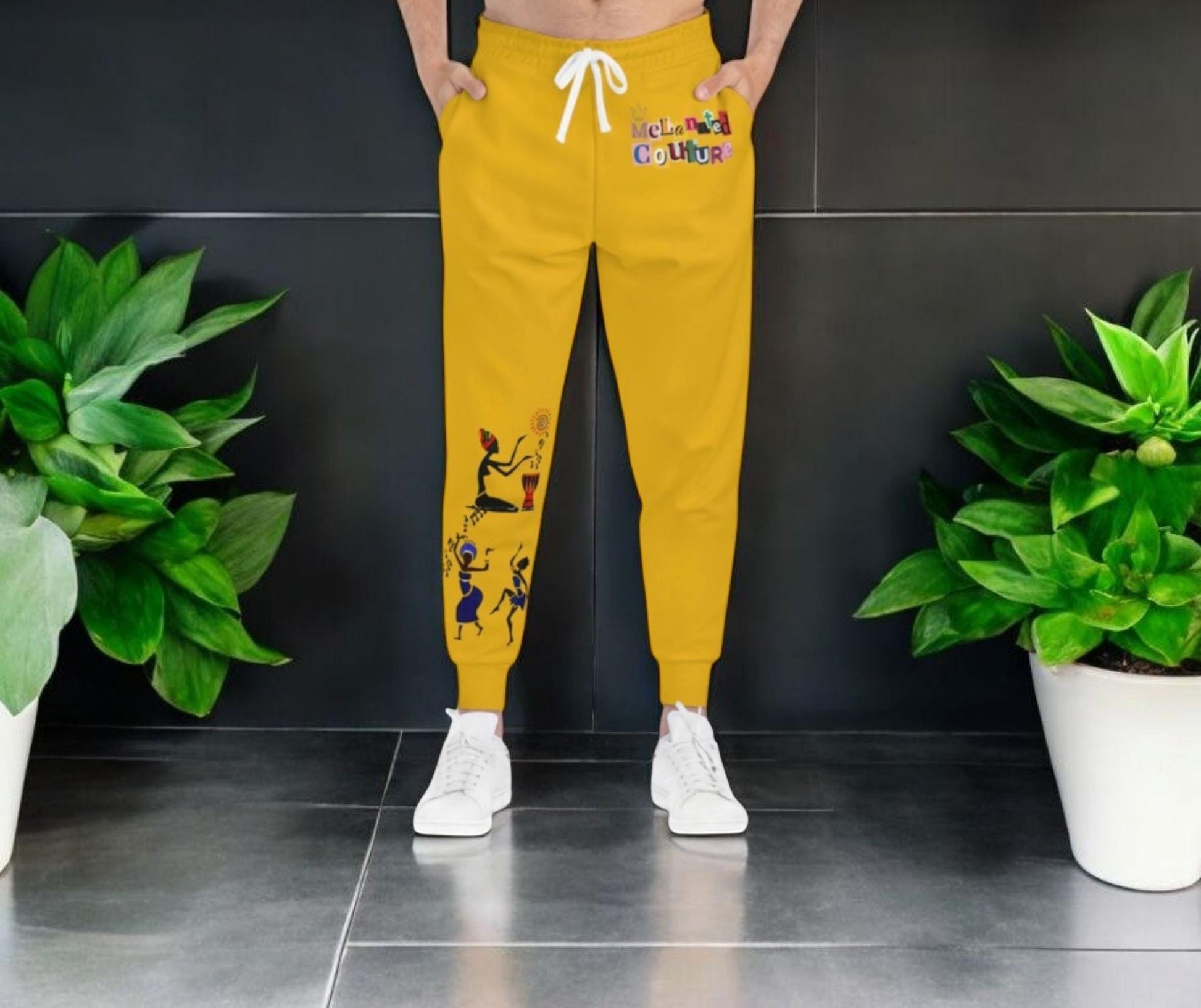 Afro Music Graphic Art Unisex Athletic Joggers, Running Sweatpants, Dance Pants