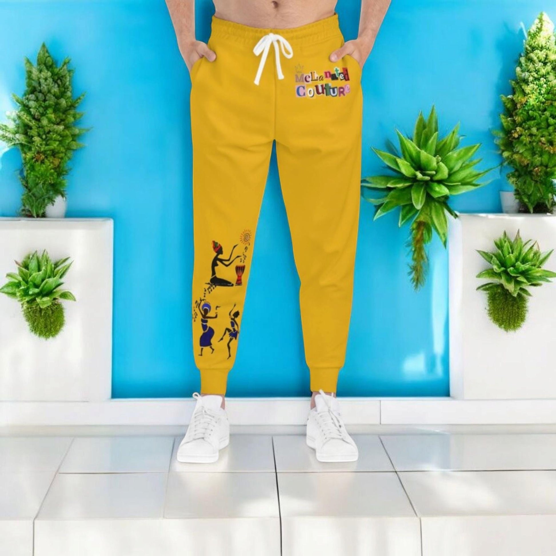 Afro Music Graphic Art Unisex Athletic Joggers, Running Sweatpants, Dance Pants