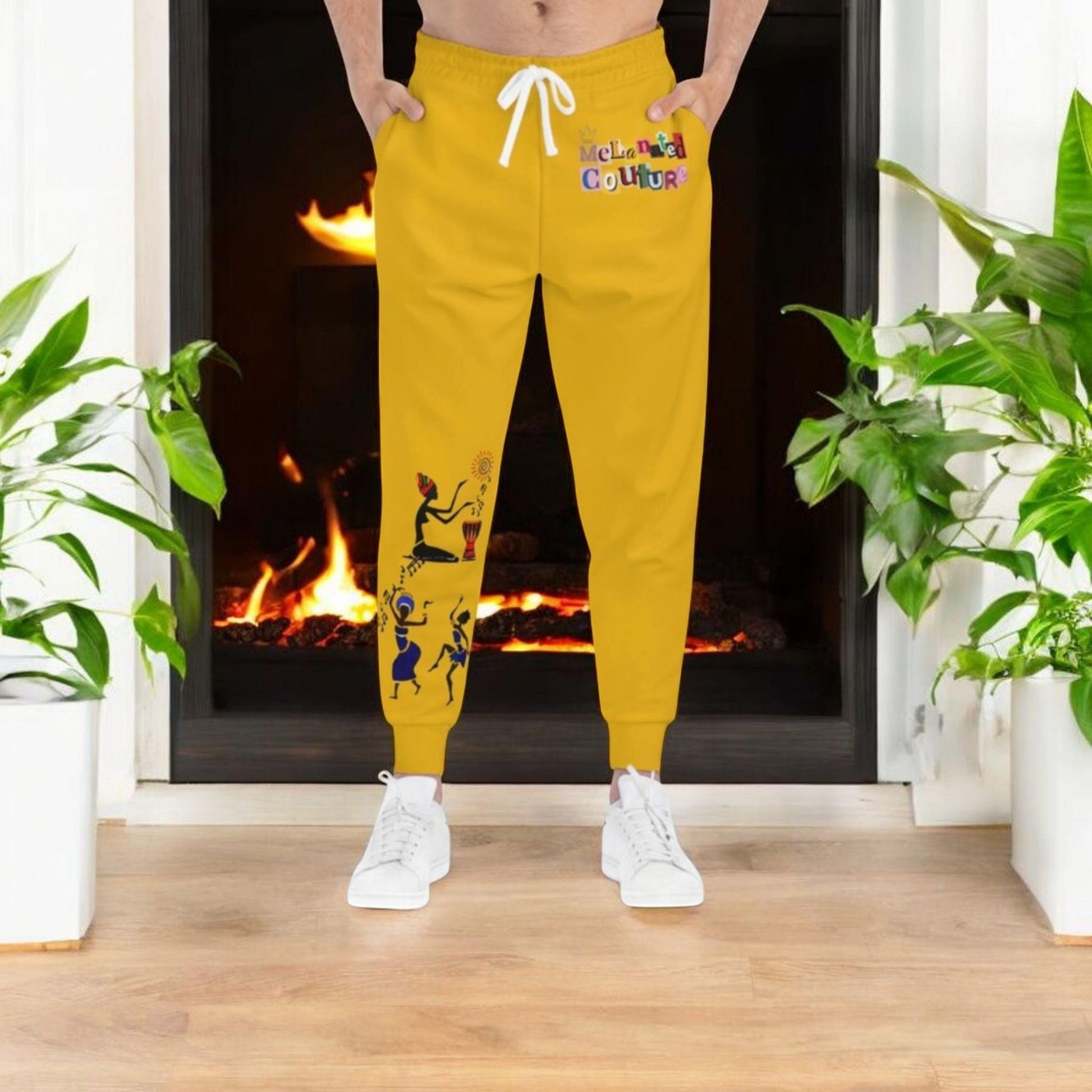 Afro Music Graphic Art Unisex Athletic Joggers, Running Sweatpants, Dance Pants