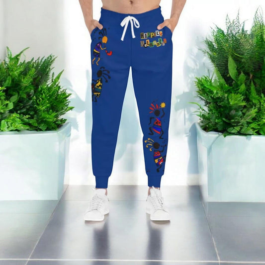 Afro Music Cartoon Art Unisex Athletic Joggers, Handcrafted Jogger Pants