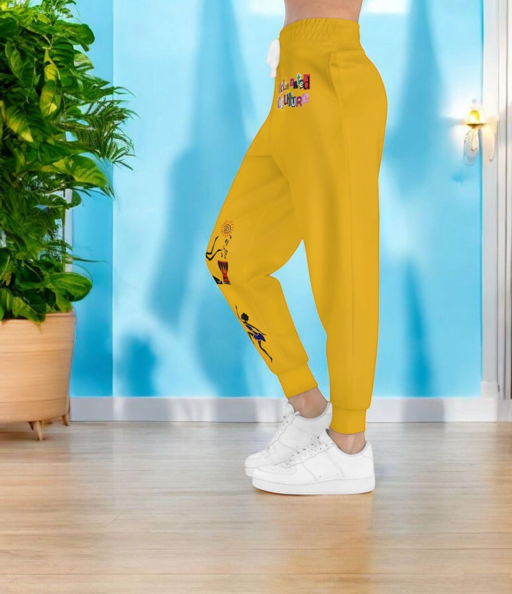Afro Music Graphic Art Unisex Athletic Joggers, Running Sweatpants, Dance Pants