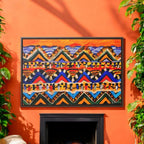 Original Tribal Artwork, Handcrafted Gallery Wrap in Walnut/Black