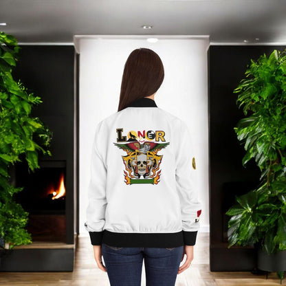 Tiger Graphic Bomber Jacket, Illusion Art All Over Print Women's Outerwear, Wild Animal Theme, Graphic Tiger Jacket, Women's Streetwear,