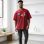 Chile Flag Themed Graphic Mesh V-Neck Soccer Jersey ODMPOD