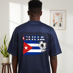 Unisex V-Neck Soccer Jersey Featuring a Cuba Flag-Inspired Graphic Mesh Design ODMPOD