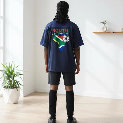 South African Flag Themed Graphic  Mesh V-Neck Soccer Jersey