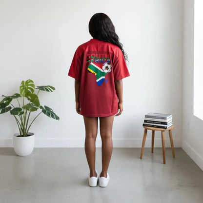 South African Flag Themed Graphic  Mesh V-Neck Soccer Jersey