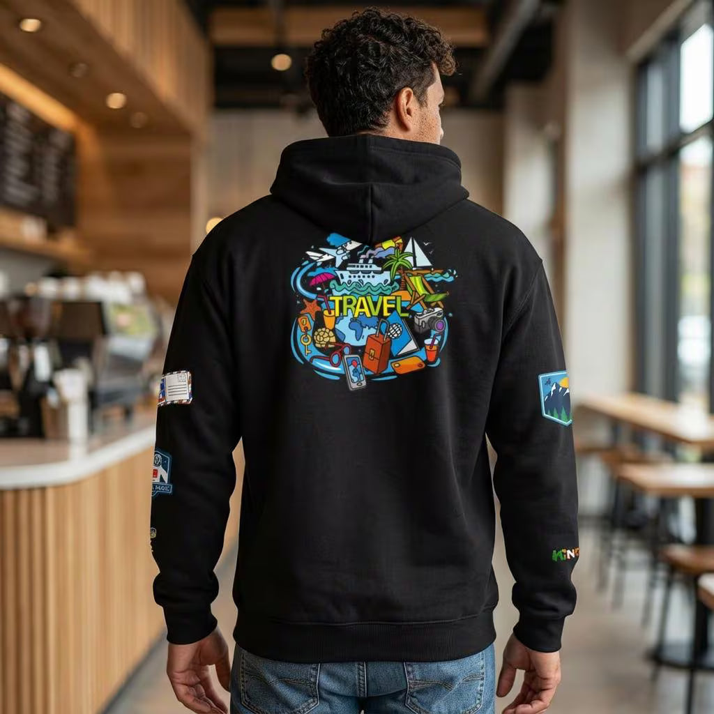 Vacation Mode Graphic Hoodie, Travel Enthusiast Unisex Hoodie,