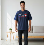 Chile Flag Themed Graphic Mesh V-Neck Soccer Jersey ODMPOD