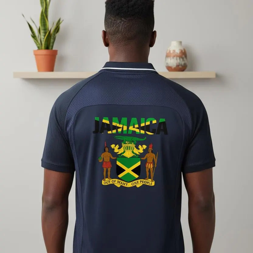 Jamaican Flag Themed Graphic V-Neck Soccer Jersey