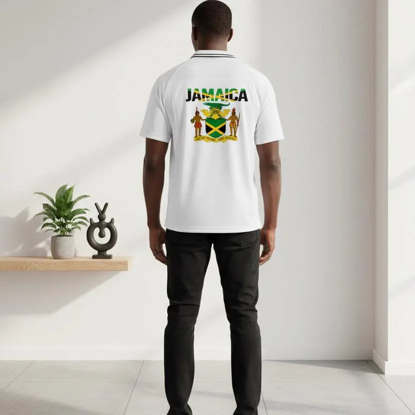 Jamaican Flag Themed Graphic V-Neck Soccer Jersey